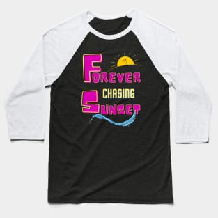 Forever Chasing Sunsets Shirt, Retro Sunsets Shirt, Summer Shirt, Vacation Shirt, Beach Shirt, Summer Vacation Shirt, Summer Outfit Baseball T-Shirt